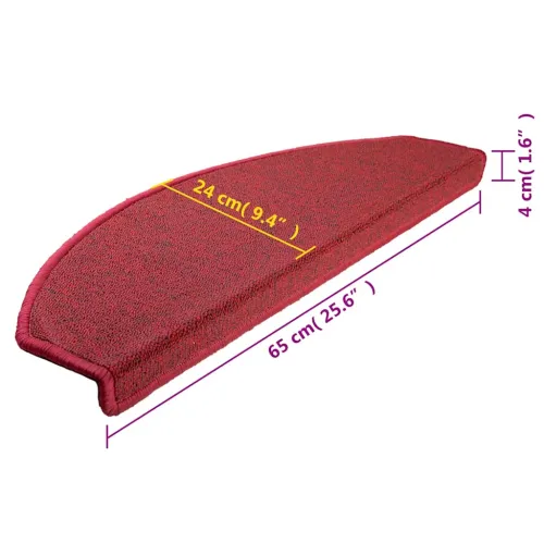 Prostirke za stepenice 15 kom 65x24x4 cm crvene poluokrugle velike - Crvena 65 x 24 x 4 cm 15 Cijena