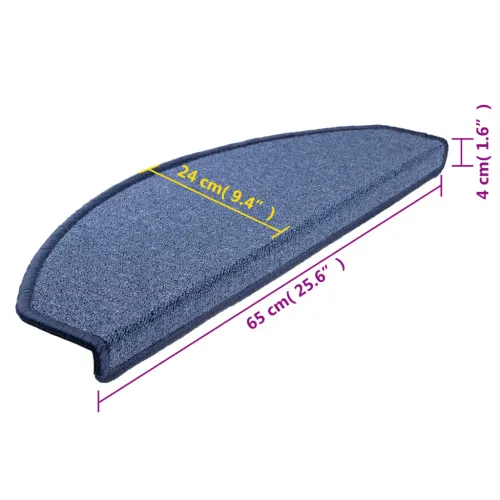 Prostirke za stepenice 15 kom 65x24x4 cm plave poluokrugle velike - Plava 65 x 24 x 4 cm 15 Cijena