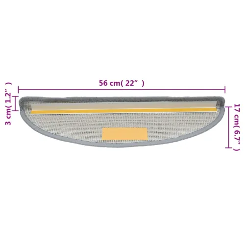 Prostirke za stepenice 15 kom 56x17x3 cm sive poluokrugle - Siva 56 x 17 x 3 cm 15 Cijena