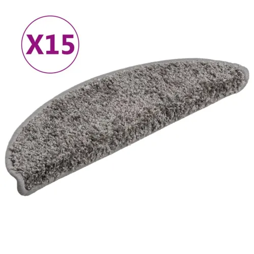 Prostirke za stepenice 15 kom 56x17x3 cm sive poluokrugle - Siva 56 x 17 x 3 cm 15 Cijena