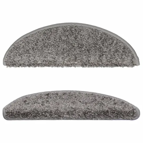 Prostirke za stepenice 15 kom 56x17x3 cm sive poluokrugle - Siva 56 x 17 x 3 cm 15 Cijena