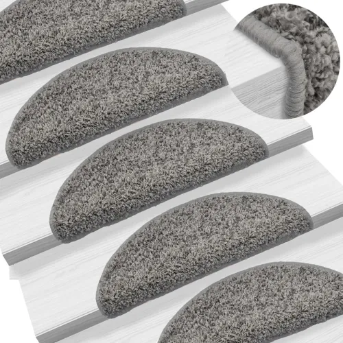 Prostirke za stepenice 15 kom 56x17x3 cm sive poluokrugle - Siva 56 x 17 x 3 cm 15 Cijena