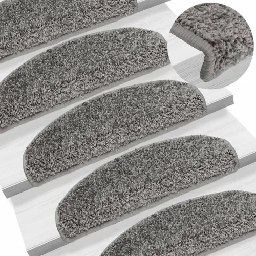 Prostirke za stepenice 15 kom 65x21x4 cm sive poluokrugle velike - Siva 65 x 21 x 4 cm 15 Siva Cijena