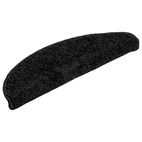 Prostirke za stepenice 15 kom 56x17x3 cm Crne poluokrugle - Crna 56 x 17 x 3 cm 15 Cijena