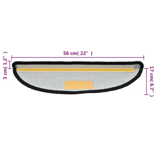Prostirke za stepenice 15 kom 56x17x3 cm Crne poluokrugle - Crna 56 x 17 x 3 cm 15 Cijena