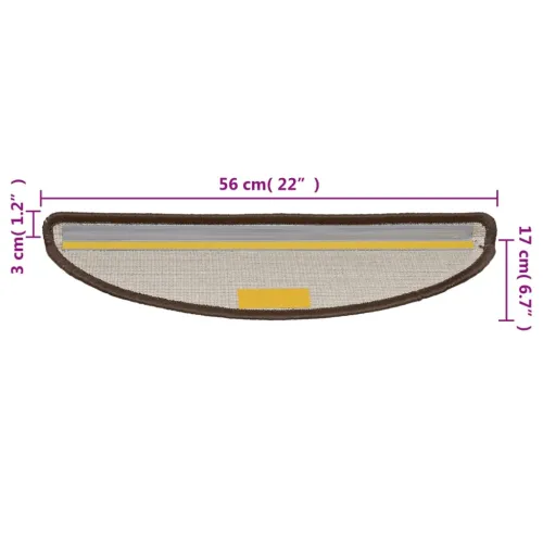 Prostirke za stepenice 15 kom 56x17x3 cm smeđe poluokrugle - Smeđa 56 x 17 x 3 cm 15 Smeđa Cijena