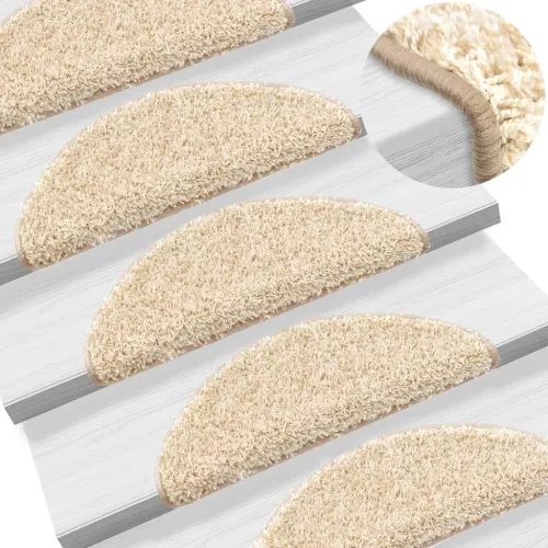 Prostirke za stepenice 15 kom 56x17x3 cm krem poluokrugle - Krema 56 x 17 x 3 cm 15 Krema Cijena
