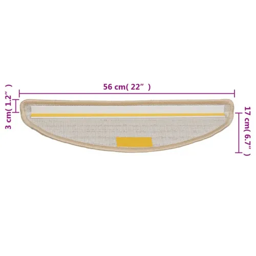 Prostirke za stepenice 15 kom 56x17x3 cm krem poluokrugle - Krema 56 x 17 x 3 cm 15 Cijena