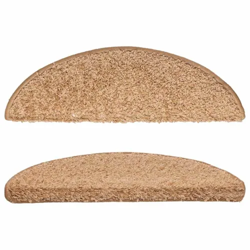 Prostirke za stepenice 15 kom 56x17x3 cm bež poluokrugle - Bež 56 x 17 x 3 cm 15 Cijena