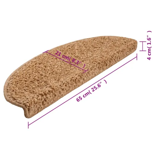 Prostirke za stepenice 15 kom 65x21x4 cm bež poluokrugle velike - Bež 65 x 21 x 4 cm 15 Cijena