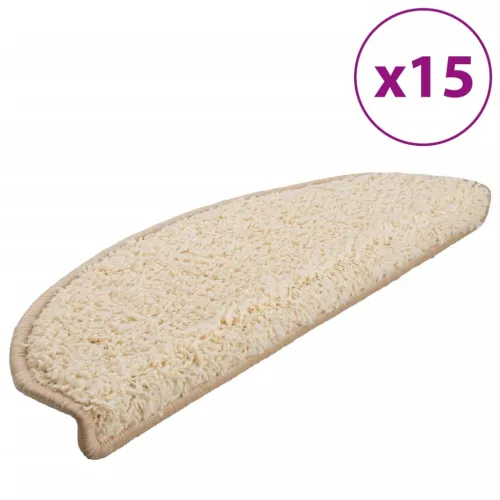 Prostirke za stepenice 15 kom 65x21x4 cm krem poluokrugle velike - Krema 65 x 21 x 4 cm 15 Krema Cijena