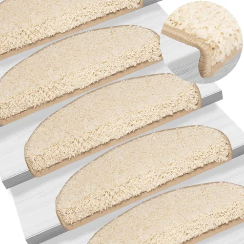 Prostirke za stepenice 15 kom 65x21x4 cm krem poluokrugle velike - Krema 65 x 21 x 4 cm 15 Krema Cijena