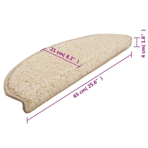 Prostirke za stepenice 15 kom 65x21x4 cm krem poluokrugle velike - Krema 65 x 21 x 4 cm 15 Krema Cijena