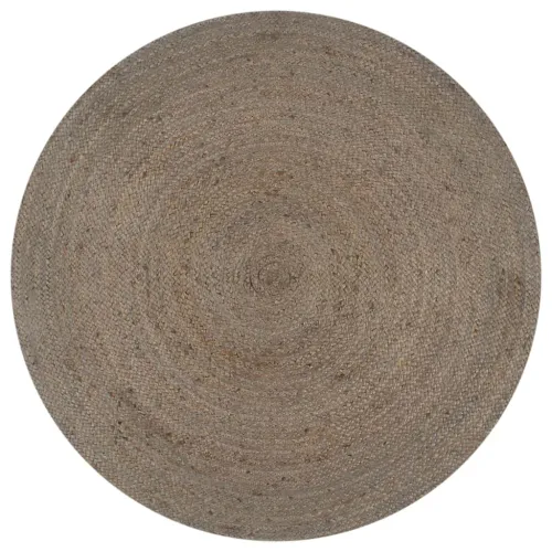 Ručno rađeni tepih od jute okrugli 90 cm sivi - Siva 90 cm Cijena
