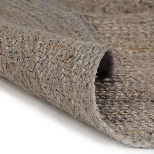 Ručno rađeni tepih od jute okrugli 90 cm sivi - Siva 90 cm Cijena