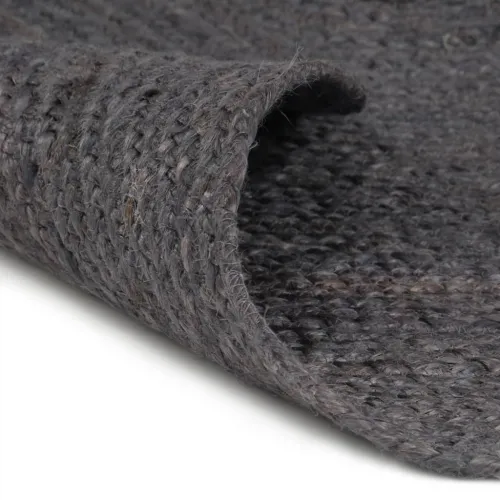 Ručno rađeni tepih od jute okrugli 90 cm tamnosivi - Tamno siva 90 cm Cijena