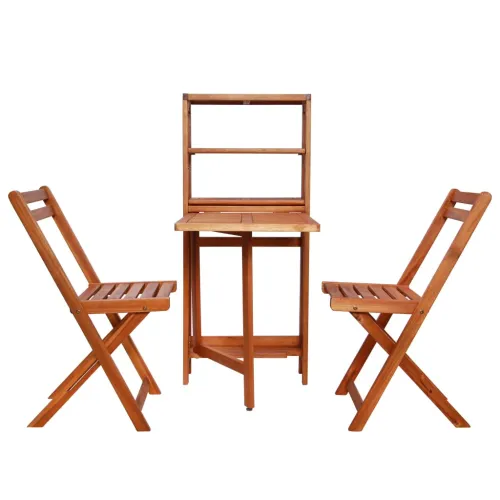 3-dijelni sklopivi bistro set od masivnog bagremovog drva Cijena