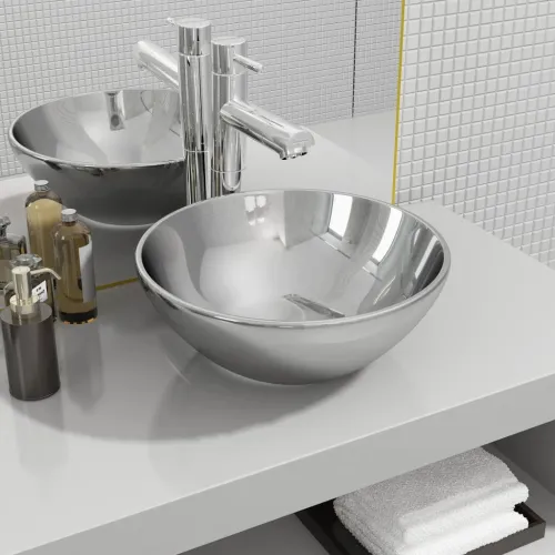 Lavabo - Umivaonik 32,5 x 14 cm keramički srebrni - Srebrno 32.5 x 14 cm Cijena