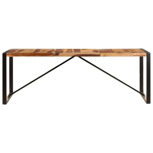 Blagovaonski stol od masivnog drva akacije 220 x 100 x 75 cm - Crna 220 x 100 x 75 cm Masivno bagremovo drvo Cijena