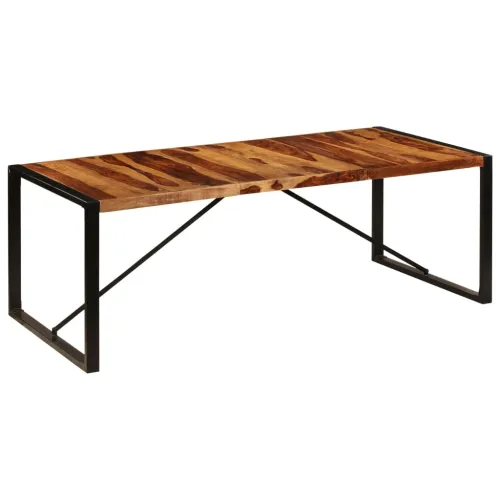 Blagovaonski stol od masivnog drva akacije 220 x 100 x 75 cm - Crna 220 x 100 x 75 cm Masivno bagremovo drvo Cijena