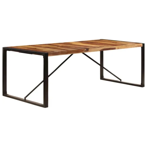 Blagovaonski stol od masivnog drva akacije 220 x 100 x 75 cm - Crna 220 x 100 x 75 cm Masivno bagremovo drvo Cijena