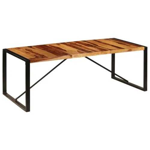 Blagovaonski stol od masivnog drva akacije 220 x 100 x 75 cm - Crna 220 x 100 x 75 cm Masivno bagremovo drvo Cijena