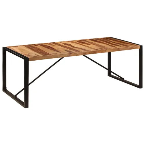 Blagovaonski stol od masivnog drva akacije 220 x 100 x 75 cm - Crna 220 x 100 x 75 cm Masivno bagremovo drvo Cijena
