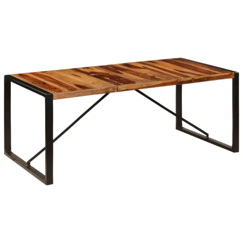 Blagovaonski stol od masivnog drva akacije 200 x 100 x 75 cm - Crna 200 x 100 x 75 cm Masivno bagremovo drvo Cijena