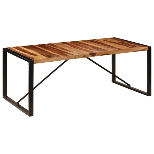 Blagovaonski stol od masivnog drva akacije 200 x 100 x 75 cm - Crna 200 x 100 x 75 cm Masivno bagremovo drvo Cijena