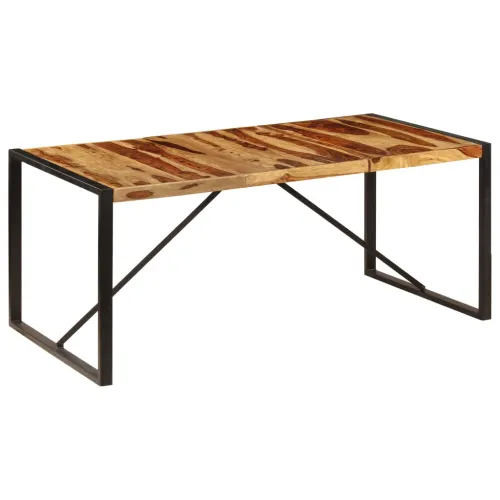 Blagovaonski stol od masivnog drva akacije 180 x 90 x 75 cm - Crna 180 x 90 x 75 cm Masivno bagremovo drvo Cijena