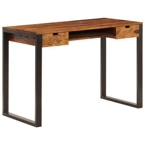 Radni stol od masivnog drva akacije i čelika 110 x 55 x 78 cm Cijena