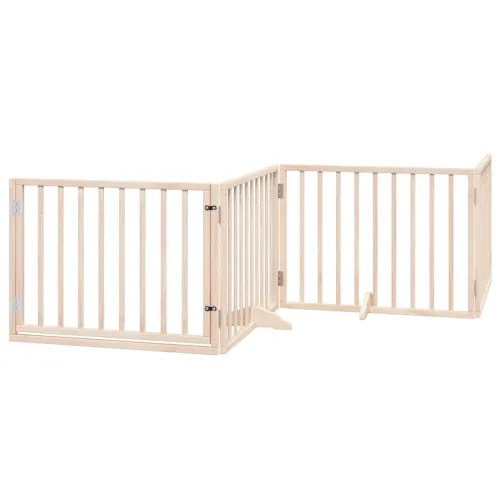 Vrata za pse s vratima sklopiva 4 panela 320 cm drvo topole - Prirodna 80 x 60 x 2 cm 4 Prirodna Cijena