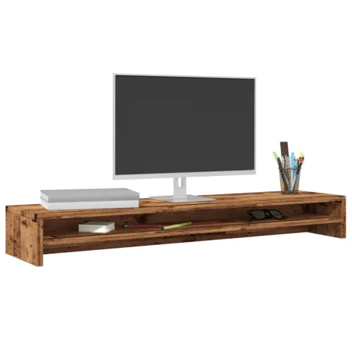 Stalak za monitor boja drva 100 x 24 x 13 cm konstruirano drvo - Staro drvo 1 Staro drvo Cijena
