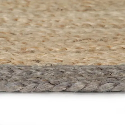 Ručno rađeni tepih od jute sa sivim rubom 90 cm - Siva 90 cm Cijena