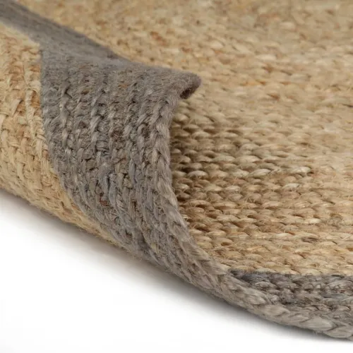 Ručno rađeni tepih od jute sa sivim rubom 90 cm - Siva 90 cm Cijena