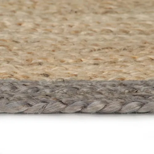 Ručno rađeni tepih od jute sa sivim rubom 150 cm - Siva 150 cm Cijena