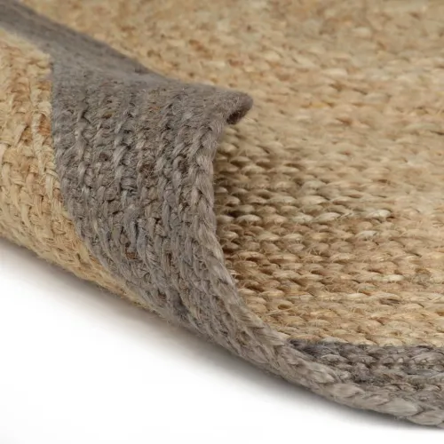 Ručno rađeni tepih od jute sa sivim rubom 150 cm - Siva 150 cm Cijena