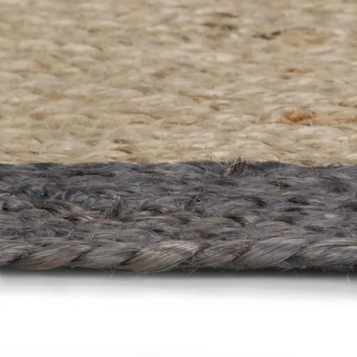 Ručno rađeni tepih od jute s tamnosivim rubom 90 cm - Tamno siva 90 cm Cijena
