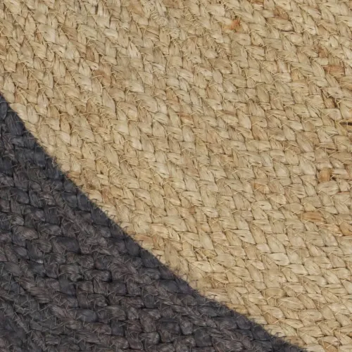 Ručno rađeni tepih od jute s tamnosivim rubom 120 cm - Tamno siva 120 cm Cijena