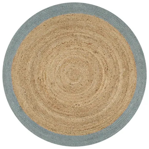 Ručno rađeni tepih od jute s maslinastozelenim rubom 90 cm - Maslinovo zelena 90 cm Cijena