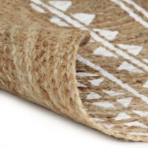 Ručno rađeni tepih od jute s bijelim uzorkom 120 cm - 120 cm geometrijski uzorak Cijena