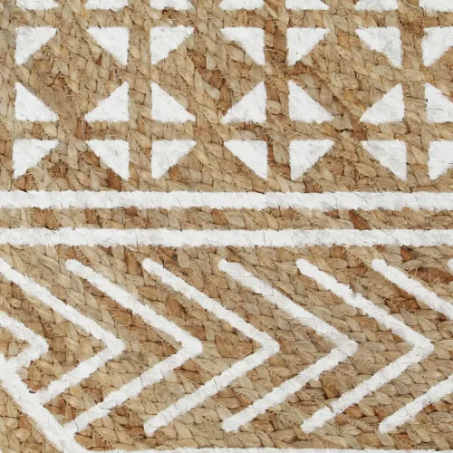 Ručno rađeni tepih od jute s bijelim uzorkom 120 cm - 120 cm geometrijski uzorak Cijena