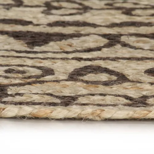 Ručno rađeni tepih od jute s tamnosmeđim uzorkom 150 cm - 150 cm smeđi cvjetni uzorak Cijena