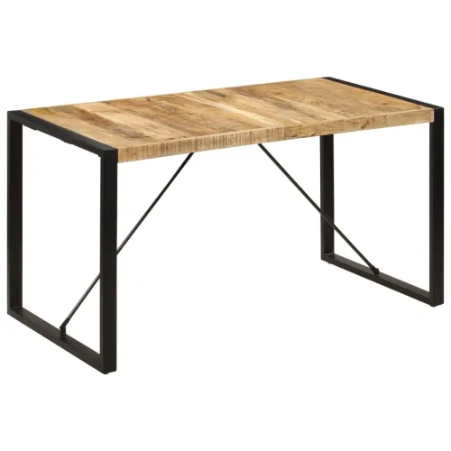 Blagovaonski stol od masivnog drva manga 140 x 70 x 75 cm - Crna 140 x 70 x 75 cm masivno drvo manga Cijena