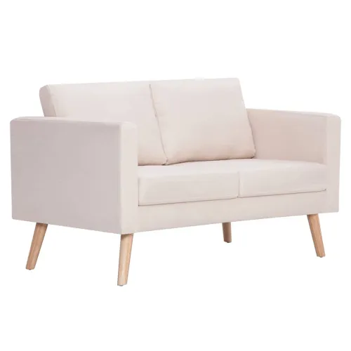2-dijelni set sofa od tkanine krem - Krema dvosjed + trosjed Cijena