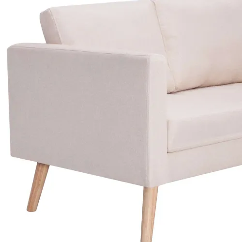 2-dijelni set sofa od tkanine krem - Krema dvosjed + trosjed Cijena