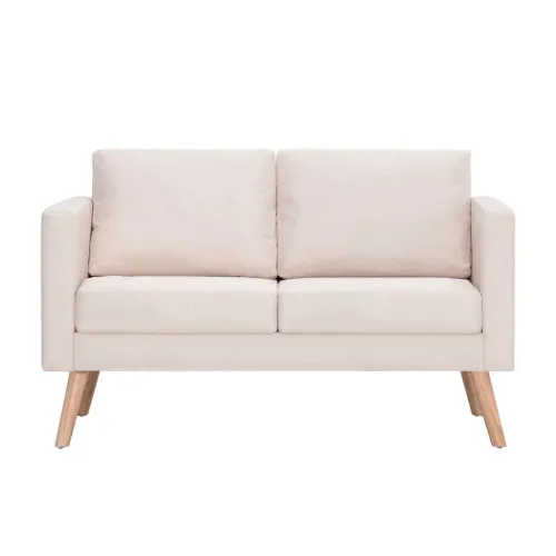2-dijelni set sofa od tkanine krem - Krema dvosjed + trosjed Cijena