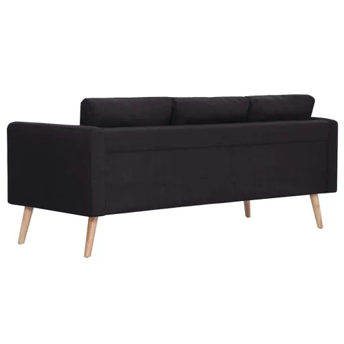 2-dijelni set sofa od tkanine crni - Crna dvosjed + trosjed Cijena