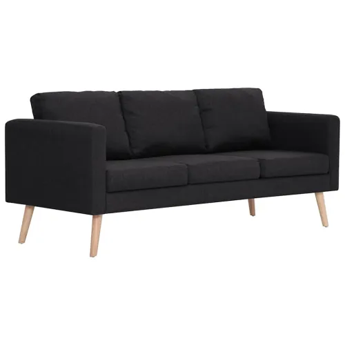 2-dijelni set sofa od tkanine crni - Crna dvosjed + trosjed Cijena