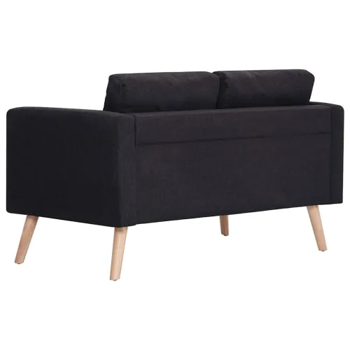 2-dijelni set sofa od tkanine crni - Crna dvosjed + trosjed Cijena